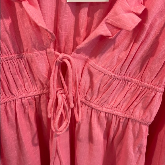 Pink Ruffled Midi Dress - Picture 4 of 7